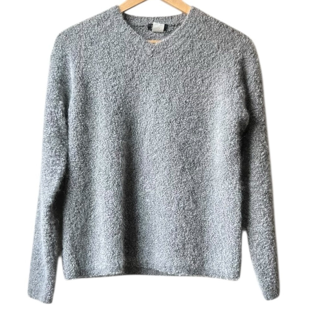 J. CREW Grey Gray V-Neck Sweater 50% Wool & 50% Mohair Size S